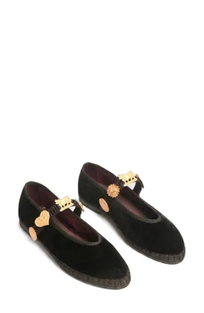 Flabelus Pierre Glacier Night Mary Jane Flat In Black