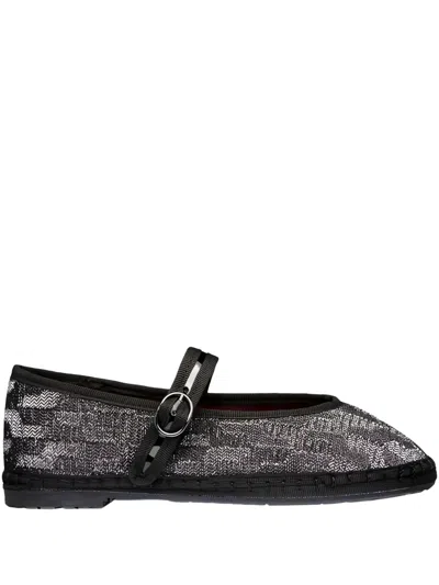 Flabelus Pierre Jasmine Buckle-strap Ballet Flats In Black