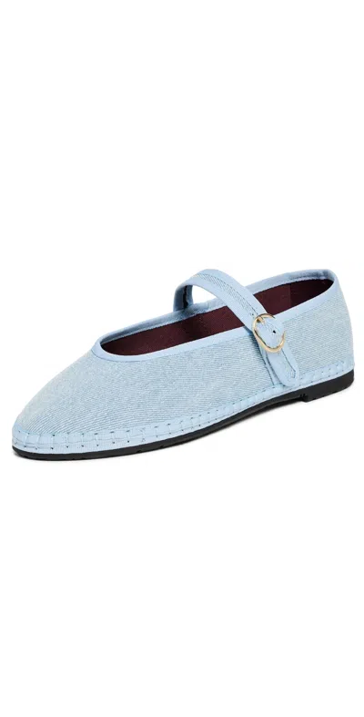 Flabelus Pierre Light Denim Mary Jane Falts Light Denim Blue