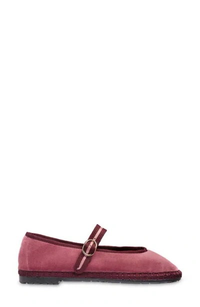 Flabelus Pierre Mary Jane Flat In Burgundy