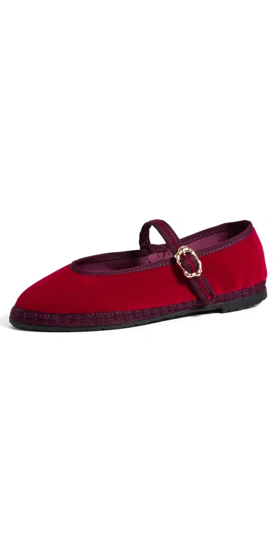 Flabelus Pierre Mary Jane Flats Red