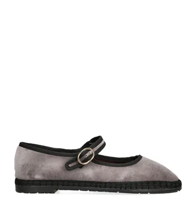 FLABELUS VELVET BRIDA MARY JANE FLATS