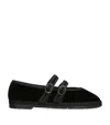 Flabelus Velvet Claire Mary Janes In Black