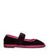 Flabelus Womens Purple Mafalda Scrunched-strap Cotton-velvet Ballet Flats In Purple