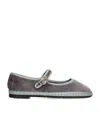 Flabelus Velvet Sampson Mary Janes In Green
