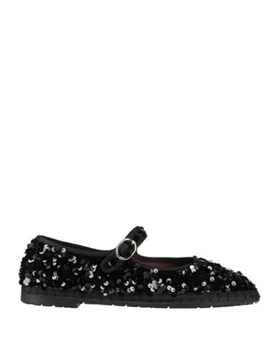 Flabelus Woman Ballet Flats Black Size 7 Textile Fibers