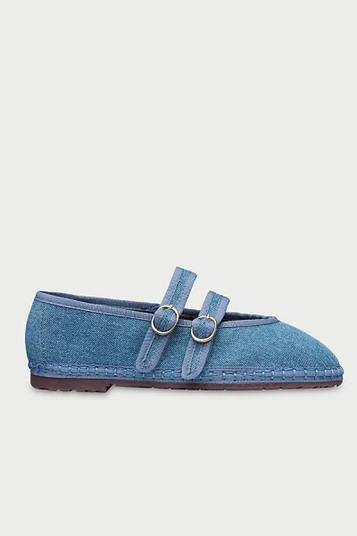 Flabelus Women's Claire Denim Mary Janes Shoe In Sky, Women's At Urban Outfitters In Blue