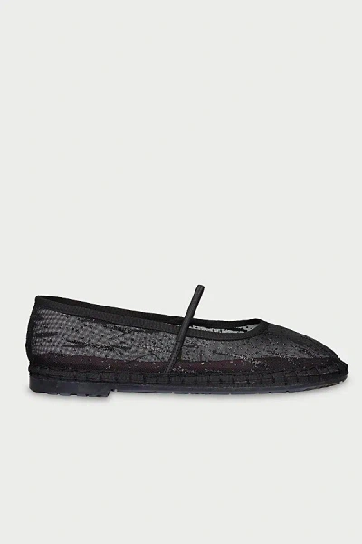 Flabelus Women's Glitter Mesh Celie Mary Janes Shoe In Black, Women's At Urban Outfitters