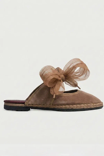 Flabelus Women's Mesh Bow Cinna Mary Janes Shoe In Brown, Women's At Urban Outfitters