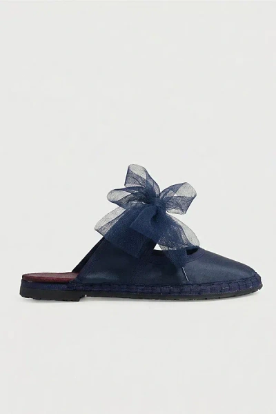 Flabelus Women's Mesh Bow Cinna Mary Janes Shoe In Navy, Women's At Urban Outfitters In Blue
