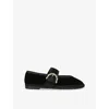 Flabelus Womens Black Sophie Velvet Ballet Flats Eur 42/ 9 Uk In Black