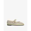 Flabelus Womens Bone/comb Imelda Linen Ballet Flats Eur 41 / 8 Uk In Brown