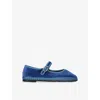 Flabelus Womens  Alexandra Velvet Mary-jane Shoes In Blue