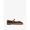 Flabelus Womens Brown/oth Balthasar Cotton-velvet Ballet Flats Eur 40 / 7 Uk In Brown