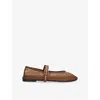 Flabelus Mesh Isabella Ballet Flats In Brown