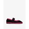 Flabelus Womens Purple Mafalda Scrunched-strap Cotton-velvet Ballet Flats In Purple