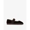 Flabelus Womens Wine Mafalda Scrunched-strap Cotton-velvet Ballet Flats In Wine