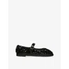 Flabelus Womens  The Little Prince Sequin-embellished Mary-jane Shoes In Black
