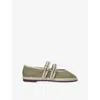 Flabelus Claire Flats Green In Multi
