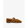 Flabelus Womens Rust Sophie Velvet Ballet Flats Eur 42/ 9 Uk In Brown