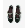 Flabelus Womens  Jay Velvet Mary Jane Flats