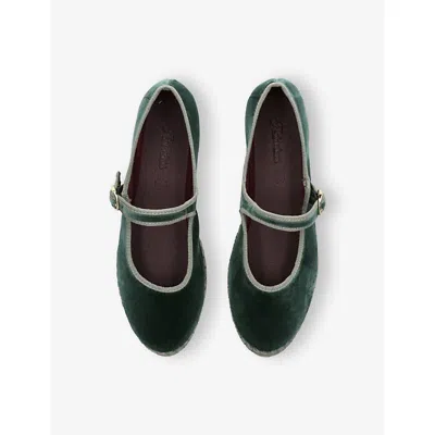 Flabelus Womens  Jay Velvet Mary Jane Flats