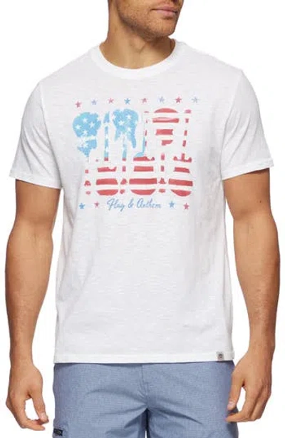 Flag And Anthem Americana Guitar Graphic T-shirt In White