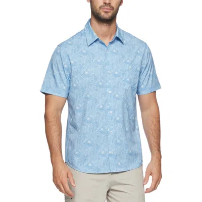 Flag And Anthem Beckley Palm Print Short Sleeve Shirt In Light Blue
