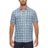 Flag And Anthem Cabot Gingham Print Short Sleeve Shirt In Blue/black