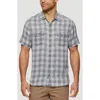 Flag And Anthem Cabot Gingham Print Short Sleeve Shirt In Grey/charcoal
