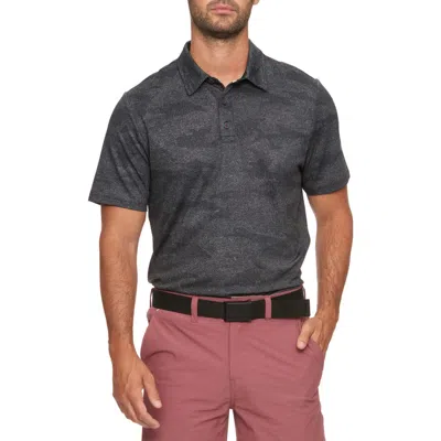 Flag And Anthem Destin Camo Dot Perforated Polo In Charcoal Camo