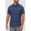 Flag And Anthem Duncanville Dobby Stripe Cotton Shirt In Navy