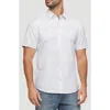 Flag And Anthem Duncanville Dobby Stripe Cotton Shirt In White