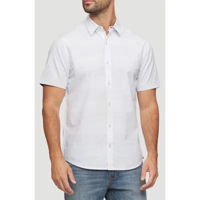 Flag And Anthem Duncanville Dobby Stripe Cotton Shirt In White