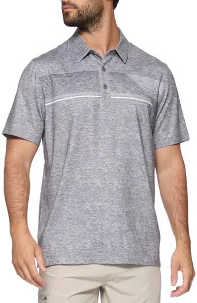 Flag And Anthem Gatesville Chest Stripe Performance Polo In Charcoal Combo
