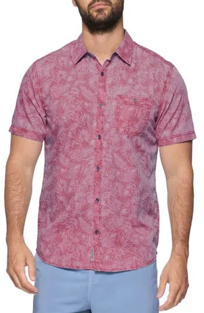 Flag And Anthem Locke Short Sleeve Button-up Shirt In Dark Mauve