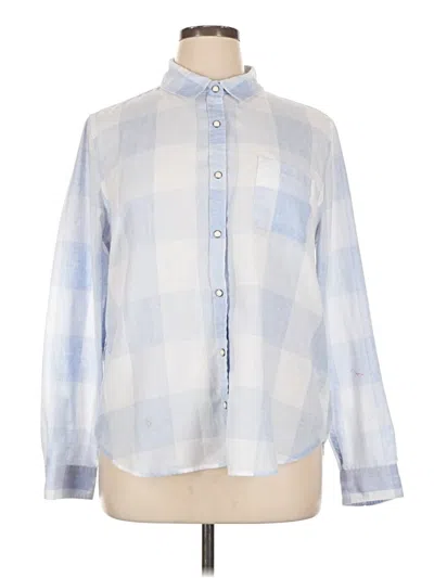 Pre-owned Flag & Anthem Long Sleeve Blouse In Blue