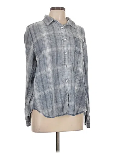 Pre-owned Flag & Anthem Long Sleeve Blouse In Gray