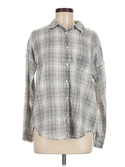 Pre-owned Flag & Anthem Long Sleeve Blouse In Gray