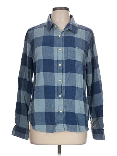 Pre-owned Flag & Anthem Long Sleeve Button Down Shirt In Blue