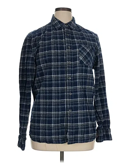 Pre-owned Flag & Anthem Long Sleeve Button Down Shirt In Blue