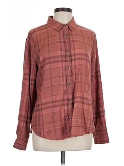 Pre-owned Flag & Anthem Long Sleeve Button Down Shirt In Burgundy