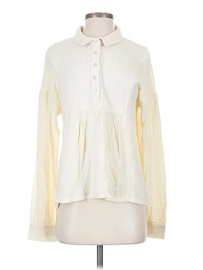 Pre-owned Flag & Anthem Long Sleeve Polo Shirt In Ivory