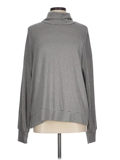 Pre-owned Flag & Anthem Long Sleeve Top Gray Turtleneck Tops