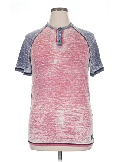Pre-owned Flag & Anthem Short Sleeve Henley Shirt In Pink