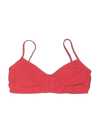 Pre-owned Flagpole Swimsuit Top Red Solid Pattern Swimwear