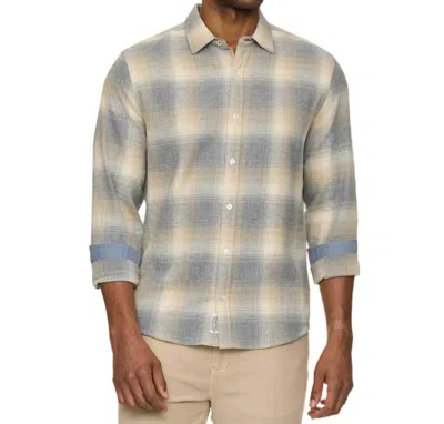 Flags & Anthem Alvin Long Sleeve Flannel Shirt In Grey Oatmeal Cream In Blue