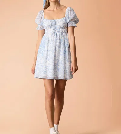 Flags & Anthem Aubrey Mini Dress In Blue Floral