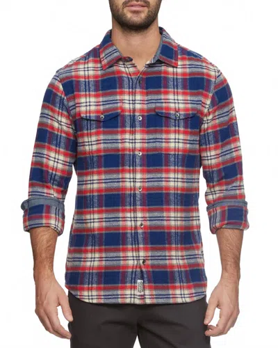 Flags & Anthem Berwick Longsleeve Flannel Shirt In Navy In Blue