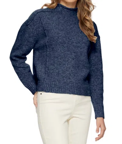Flags & Anthem Bethania Funnel Neck Long Sleeve Sweater In Navy In Blue